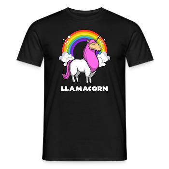 Llamacorn Unicorn Llama Alpaca Magical Animal - Men's T-Shirt - black - Front - AI Model Male 178 light (178cm)