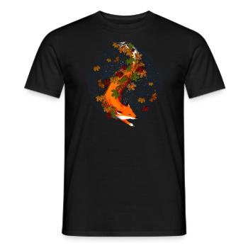 Watercolor Fox Animal Flower Of Life - Men's T-Shirt - black - Front - AI Model Male 178 light (178cm)