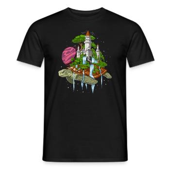 Cosmic Turtle - Men's T-Shirt - black - Front - AI Model Male 178 light (178cm)