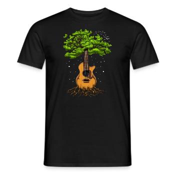 Akustikgitarre Zen Tree Of Life - Männer T-Shirt - Schwarz - Vorne - AI Model Male 178 light (178cm)