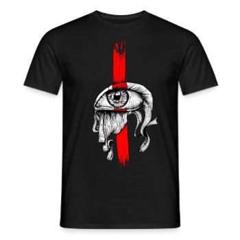Oeil encré rouge - T-shirt homme - noir - Devant - AI Model Male 178 light (178cm)