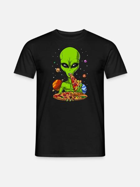 Pizza Space Alien - T-shirt homme - noir