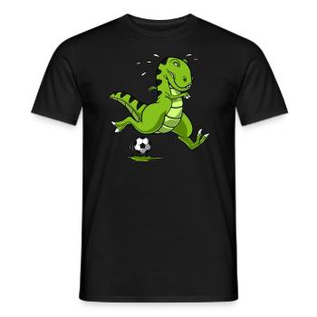 T-Rex Dinosaur Football - Men's T-Shirt - black - Front - AI Model Male 178 light (178cm)