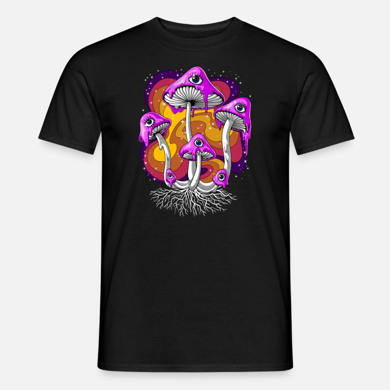 Psilocybin Magic Mushrooms Psychedelic Eyes - Men’s T-shirt - black