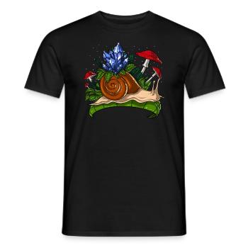 Crystals Snail Nature - Men's T-Shirt - black - Front - AI Model Male 178 light (178cm)