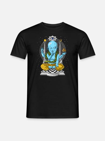 Shiva Psychedelische Meditation - Männer T-Shirt - Schwarz