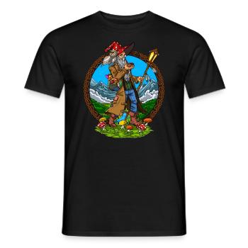 Magic Mushrooms Hippie Shaman - Men's T-Shirt - black - Front - AI Model Male 178 light (178cm)