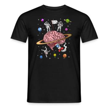 DMT Psychedelische Astronauten - Männer T-Shirt - Schwarz - Vorne - AI Model Male 178 light (178cm)