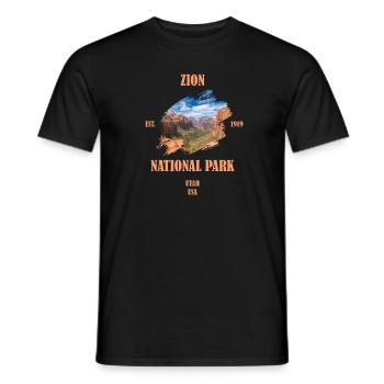 Zion Nationalpark USA Utah - Männer T-Shirt - Schwarz - Vorne - AI Model Male 178 light (178cm)