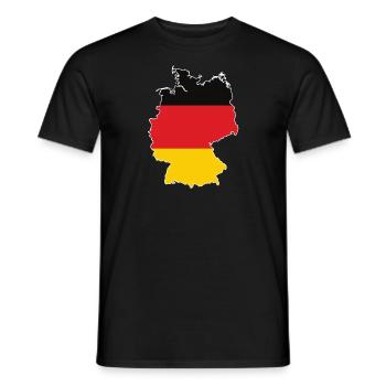 Carte de l'Allemagne avec le drapeau à l'intérieur - T-shirt homme - noir - Devant - AI Model Male 178 light (178cm)