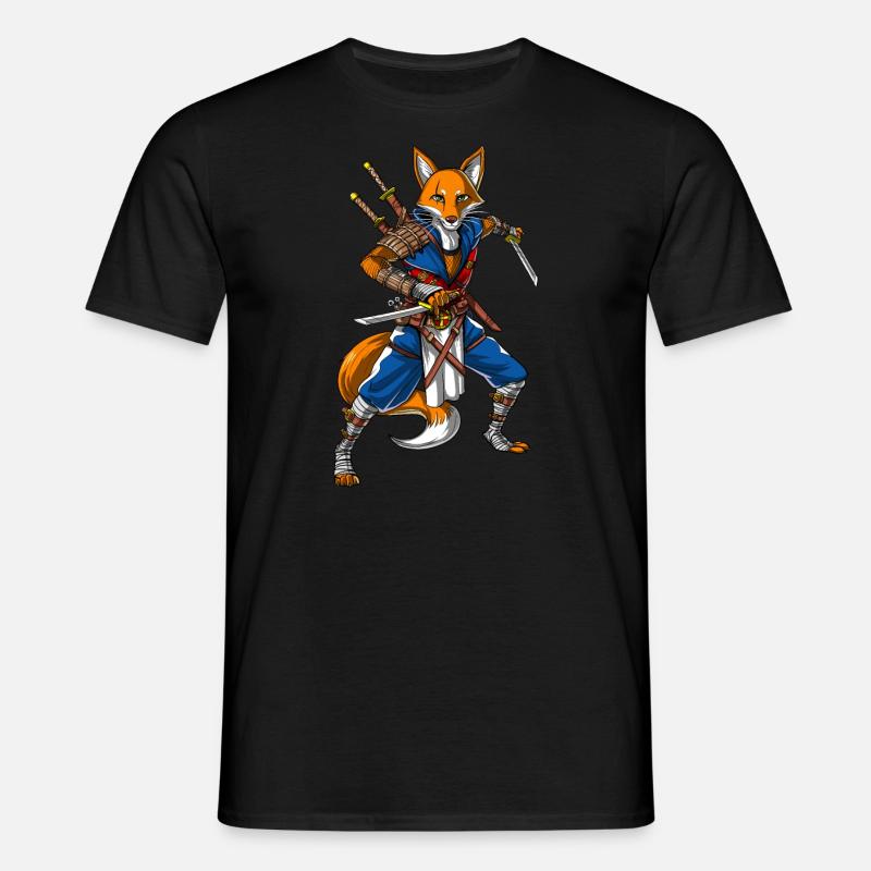 Fox Ninja Samurai - Men's T-Shirt - black