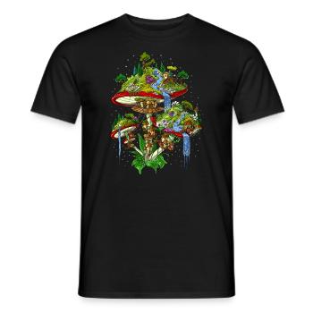 Magic Mushrooms Insel - Männer T-Shirt - Schwarz - Vorne - AI Model Male 178 light (178cm)