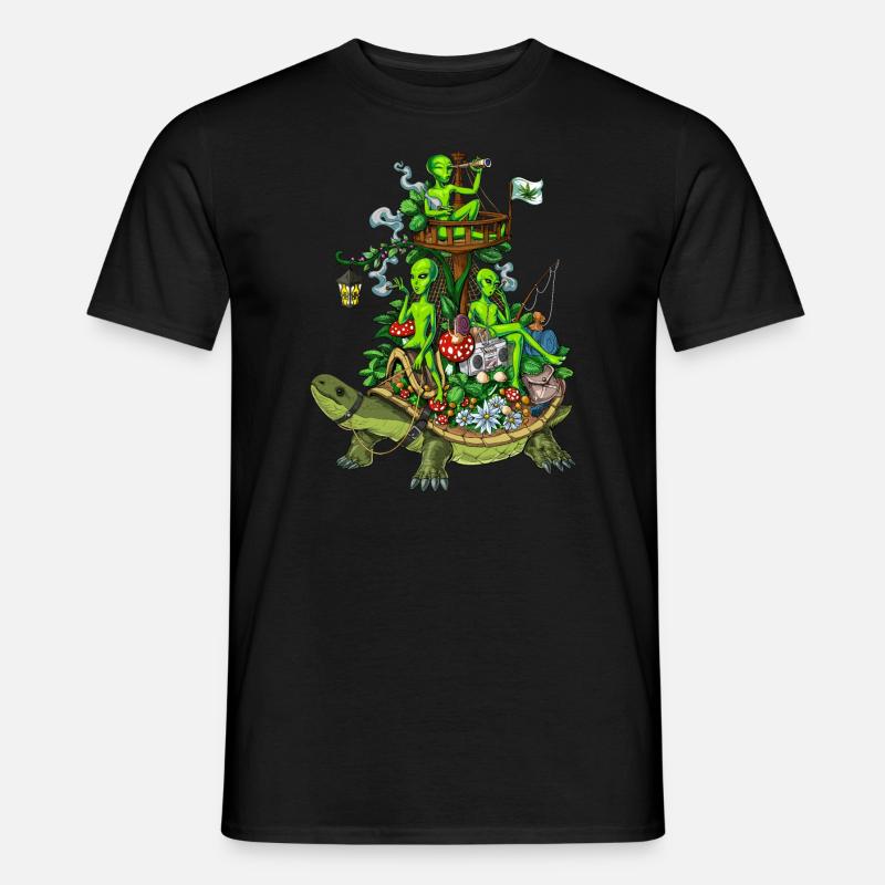 Psychedelic Aliens Trip - Männer T-Shirt - Schwarz