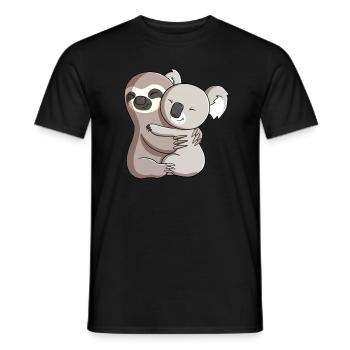 Sloth and Koala Hug - Men's T-Shirt - black - Front - AI Model Male 178 light (178cm)