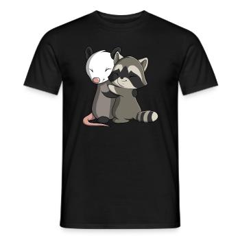 Opossum et raton laveur - T-shirt homme - noir - Devant - AI Model Male 178 light (178cm)
