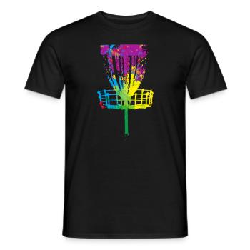 Splash Disc Golf - Men's T-Shirt - black - Front - AI Model Male 178 light (178cm)