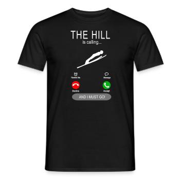 The hill is calling - Skispringen Skispringer weiß - Männer T-Shirt - Schwarz - Vorne - AI Model Male 178 light (178cm)