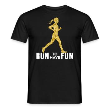 Run to have fun |Geschenk für Läuferin - Männer T-Shirt - Schwarz - Vorne - AI Model Male 178 light (178cm)
