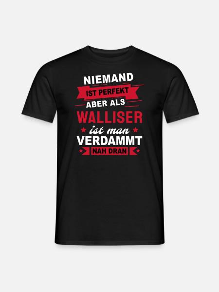 Walliser Geschenk Sprüche Shirt - Männer T-Shirt - Schwarz