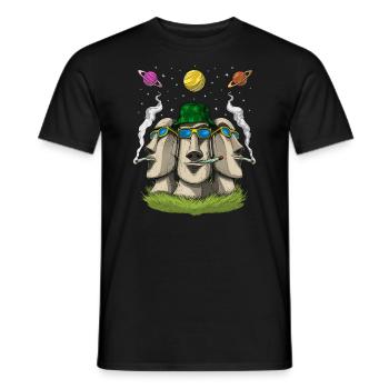 Statues hippies d’île de Pâques - T-shirt homme - noir - Devant - AI Model Male 178 light (178cm)