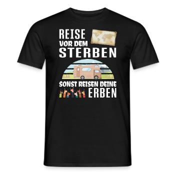 Reise vor dem Sterben - Campen Wohnmobil - Männer T-Shirt - Schwarz - Vorne - AI Model Male 178 light (178cm)