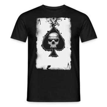 Pik Ass Totenkopf Casino Spielkarte - Männer T-Shirt - Schwarz - Vorne - AI Model Male 178 light (178cm)