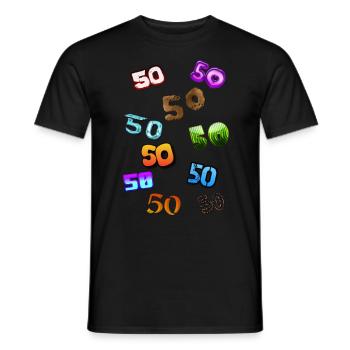 50th Birthday, 50th Birthday, 50th Birthday - Men's T-Shirt - black - Front - AI Model Male 178 light (178cm)