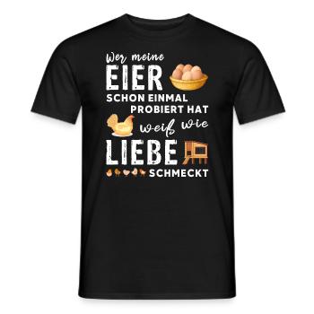 Lustiger Eier Spruch - Bio Landwirt und Bauer Huhn - Männer T-Shirt - Schwarz - Vorne - AI Model Male 178 light (178cm)
