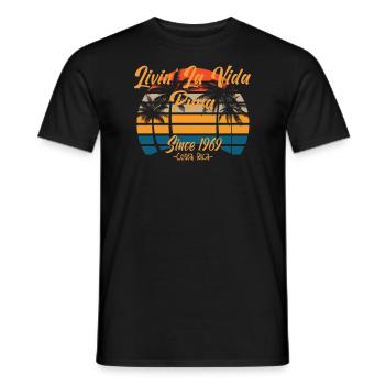 Depuis 1969 Costa Rica Vida Pura Vintage Sunset Pal - T-shirt homme - noir - Devant - AI Model Male 178 light (178cm)