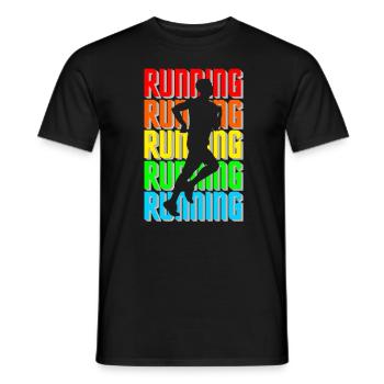 running Läufer Jogger laufen Männer Marathon - Männer T-Shirt - Schwarz - Vorne - AI Model Male 178 light (178cm)