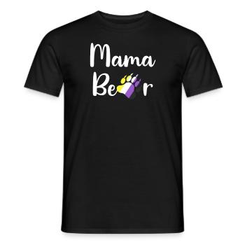 Non-Binary Mama Bear LGBTQ Mom Non-Binary Enby - Men's T-Shirt - black - Front - AI Model Male 178 light (178cm)