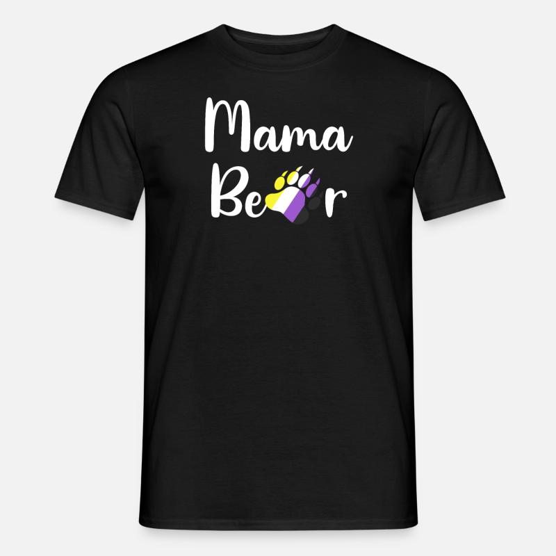 Non-Binary Mama Bear LGBTQ Mom Non-Binary Enby - Männer T-Shirt - Schwarz