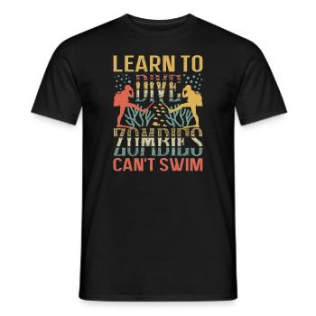 Learn Diving Diving Gift - Men's T-Shirt - black - Front - AI Model Male 178 light (178cm)