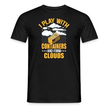 Funny DevOps Joke Design - Men's T-Shirt - black - Front - AI Model Male 178 light (178cm)