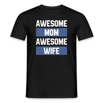 Awesome Mom Awesome Wife - Mothers’s Day Gift - T-shirt homme - noir - Devant - AI Model Male 178 light (178cm)