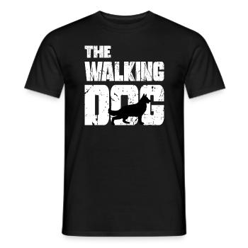 Le chien de berger allemand de walking cadeau - T-shirt homme - noir - Devant - AI Model Male 178 light (178cm)