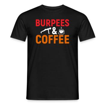 Burpees et coffee Fitness Squats Workout Burpees - T-shirt homme - noir - Devant - AI Model Male 178 light (178cm)