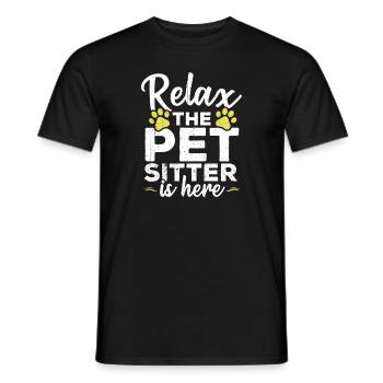Détendez-vous le gardien d’animaux est ici Animal assis - T-shirt homme - noir - Devant - AI Model Male 178 light (178cm)