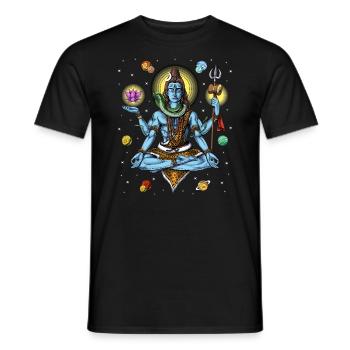 Méditation psychédélique de Shiva - T-shirt homme - noir - Devant - AI Model Male 178 light (178cm)