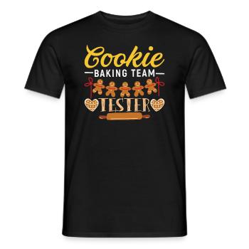 Cookie Baking Team Tester Maske Ugly Christmas - Männer T-Shirt - Schwarz - Vorne - AI Model Male 178 light (178cm)