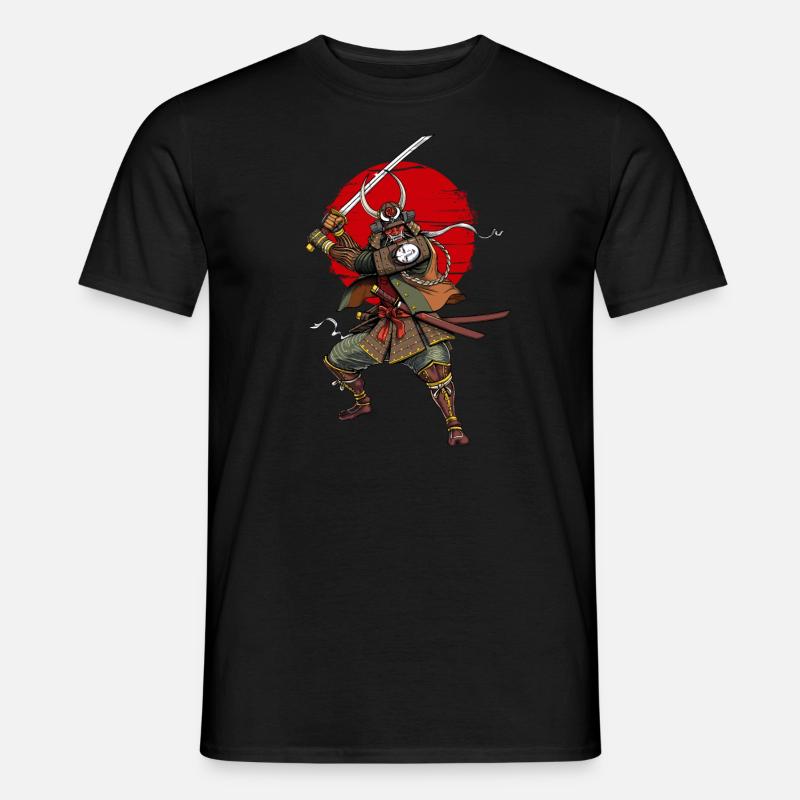 Samurai Krieger Dämon Oni - Männer T-Shirt - Schwarz