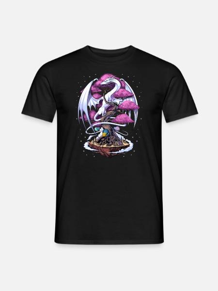 Japanese Dragon Cherry Blossom - Men's T-Shirt - black