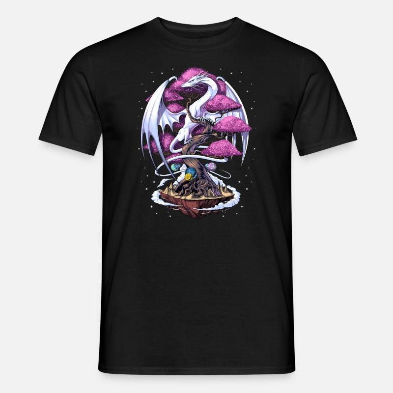 Japanische Drachenkirschblüte - Männer T-Shirt - Schwarz