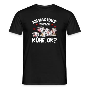 Ich mag halt einfach Kühe - Männer T-Shirt - Schwarz - Vorne - AI Model Male 178 light (178cm)