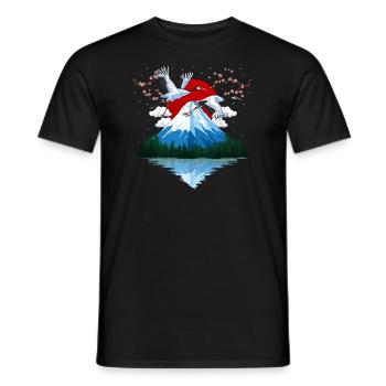 Japanse Mountain Cranes - Men's T-Shirt - black - Front - AI Model Male 178 light (178cm)