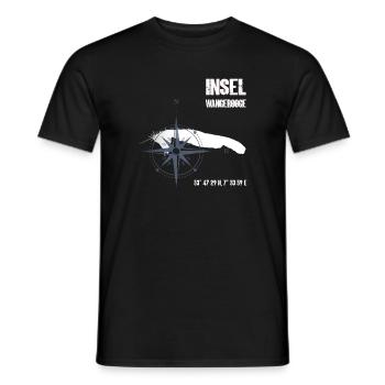 Wangerooge Nordsee Insel Koordinaten Karte Urlaub - Männer T-Shirt - Schwarz - Vorne - AI Model Male 178 light (178cm)