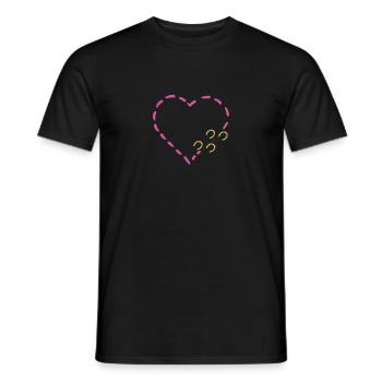 Un cœur rose avec des fers à cheval jaunes pour chevaux - T-shirt homme - noir - Devant - AI Model Male 178 light (178cm)