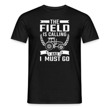 Farmer Farm Das Feld ruft Ich muss in die Landwirtschaft gehen - Männer T-Shirt - Schwarz - Vorne - AI Model Male 178 light (178cm)