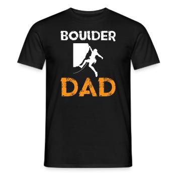 Boulder Dad Boulderer Climbing Wall Rock Face - Men's T-Shirt - black - Front - AI Model Male 178 light (178cm)