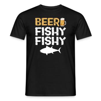 Beer Fishy Fishy Anglerin Makrele Fliegenfischen - Männer T-Shirt - Schwarz - Vorne - AI Model Male 178 light (178cm)